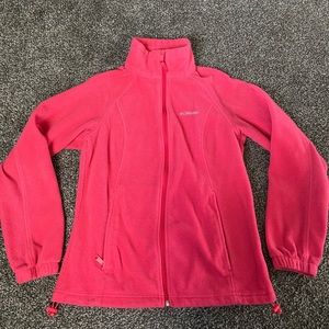 Columbia Fleece Pink Jacket Womens Small Full Zip
